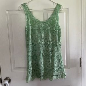 EUC Dress Barn crocheted lace tank top